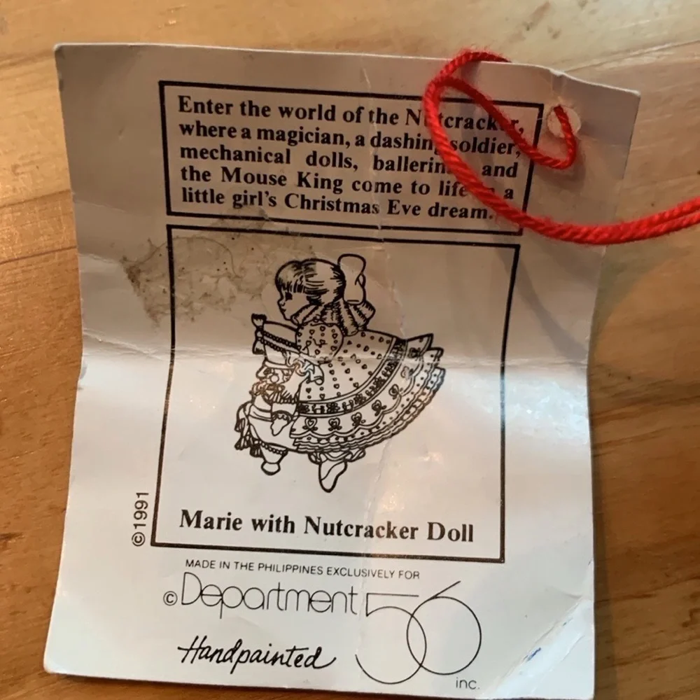 Vintage Department 56 Marie with Nutcracker ornament - flawed